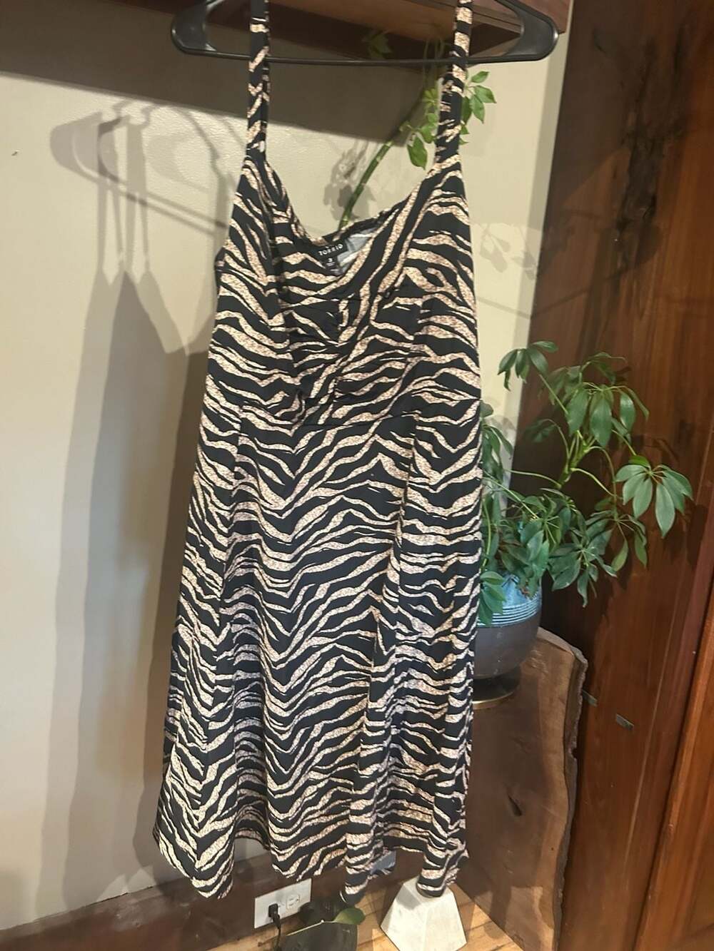 Torrid Midi Dress Size 3 Zebra Print Slip Dress